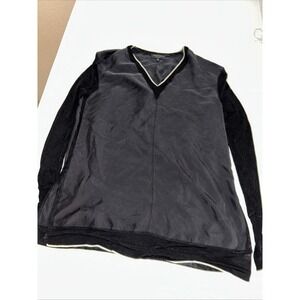 Rag &‎ Bone Shirt Womens Small Black V-Neck Pullover Long Sleeve